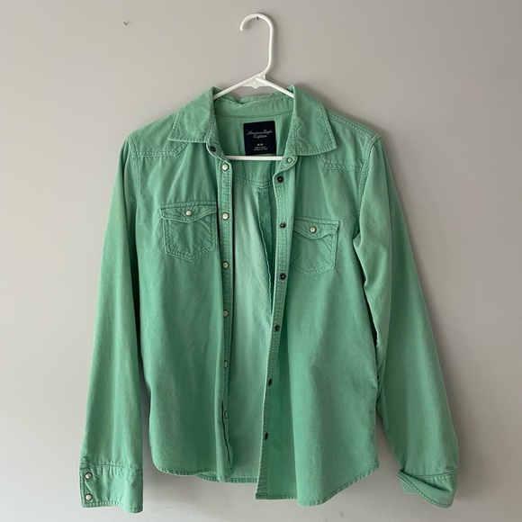 American Eagle Mint Green Button Up - Picture 1 of 3